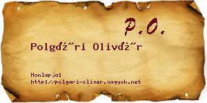 Polgári Olivér névjegykártya
